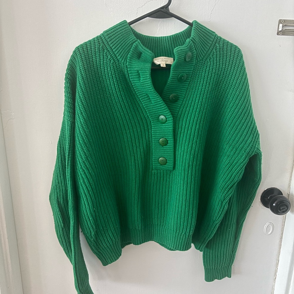 Sezane Vibrant Green Sweater | M